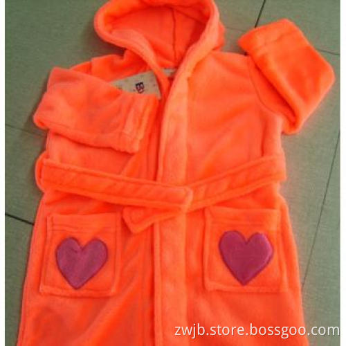 sweet orange flannel pajamas/nightwear for children